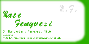 mate fenyvesi business card