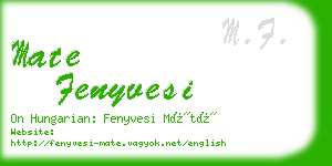 mate fenyvesi business card